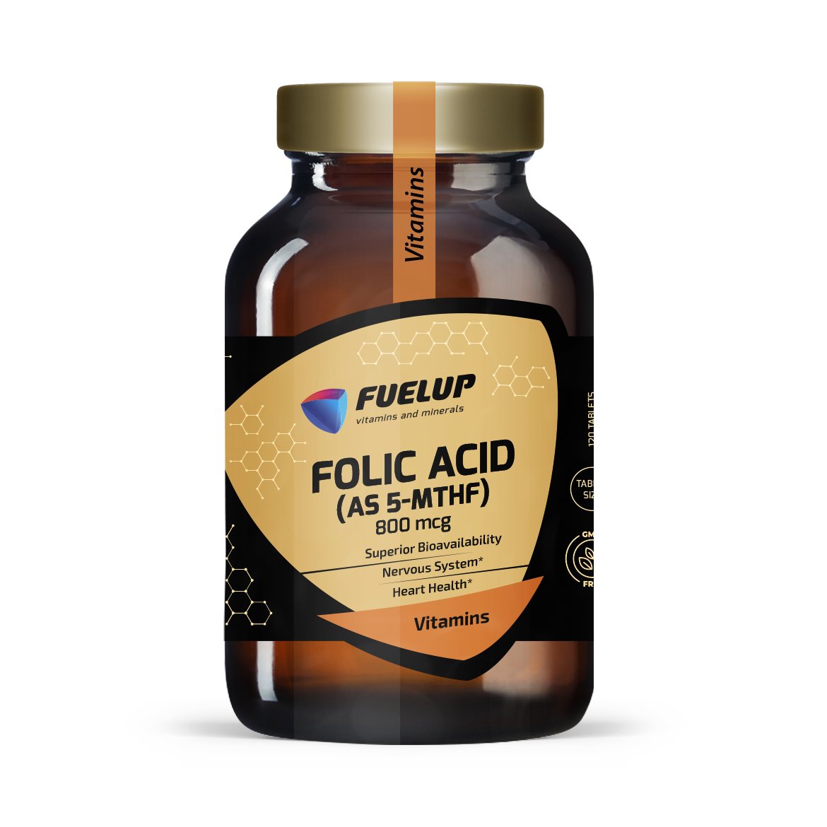 Ácido fólico activo (5-MTHF) 800 mcg para la formación normal de la sangre y la función del sistema nervioso