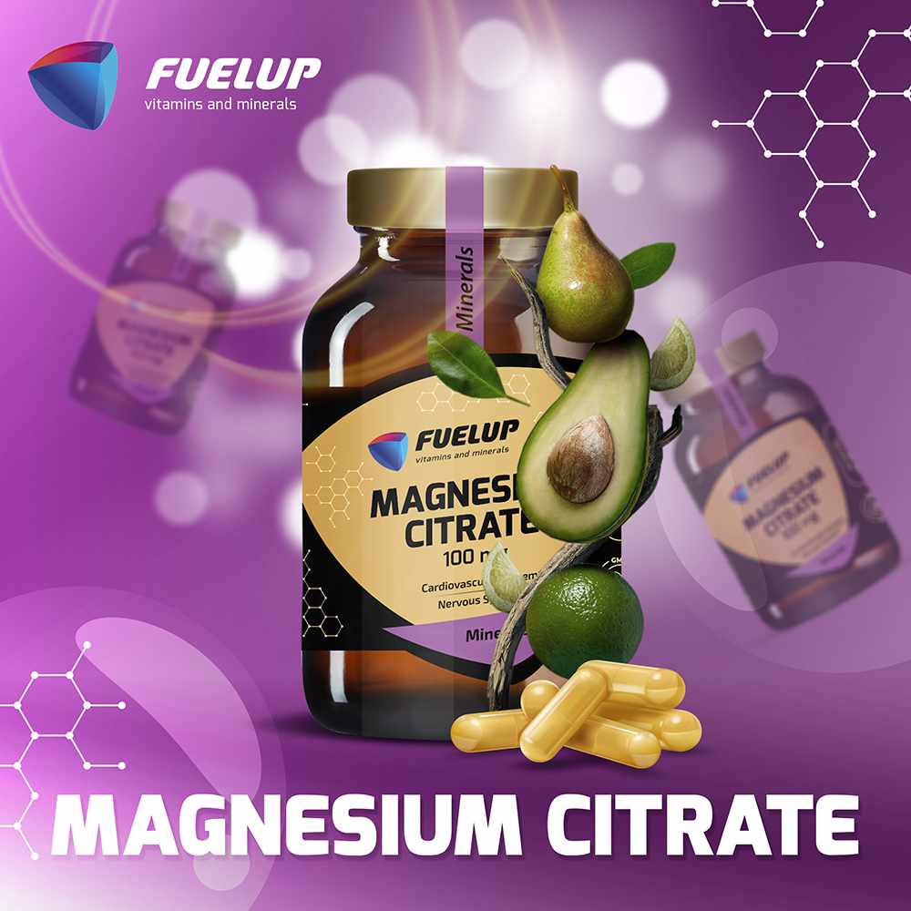 Citrato de magnesio 100 mg para el apoyo del sistema nervioso y la salud cardíaca