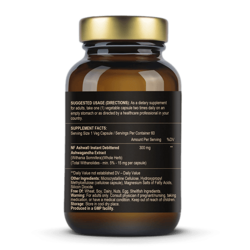 Ashwagandha 300 mg para el estrés, el sueño y el bienestar general (60 cápsulas)