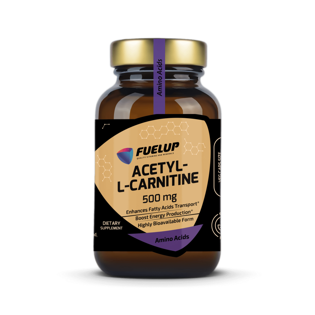 Acetil-L-carnitina (ALCAR) 500 mg para energía, función cerebral y rendimiento físico