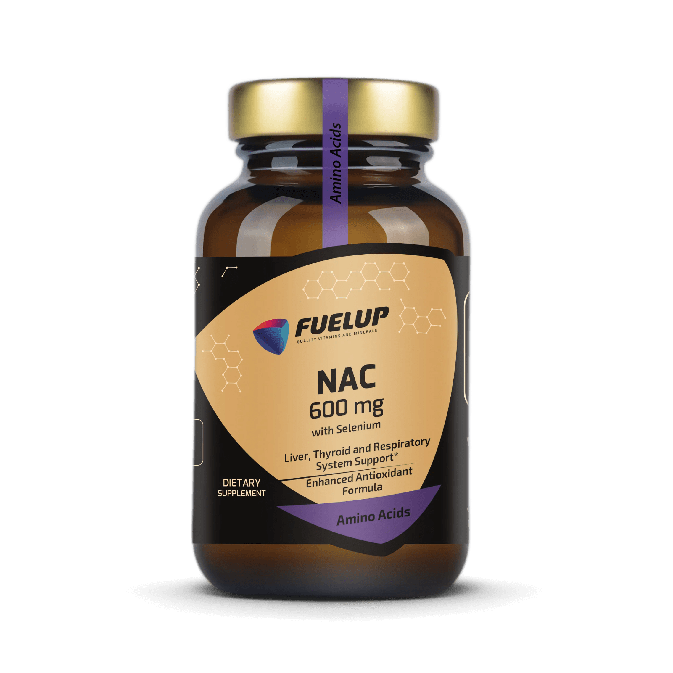 NAC (N-acetil-L-cisteína) 600 mg con selenio para la protección antioxidante y el bienestar general (60 cápsulas)